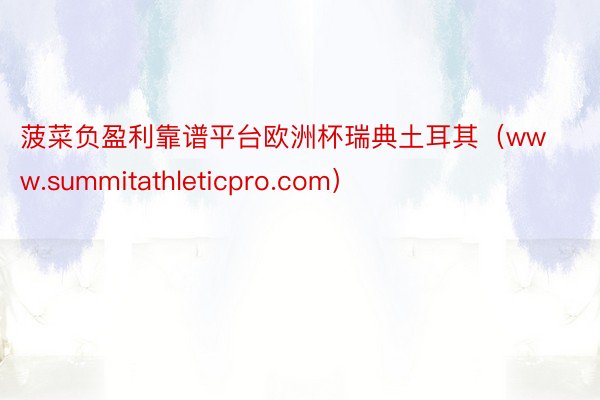 菠菜负盈利靠谱平台欧洲杯瑞典土耳其（www.summitathleticpro.com）