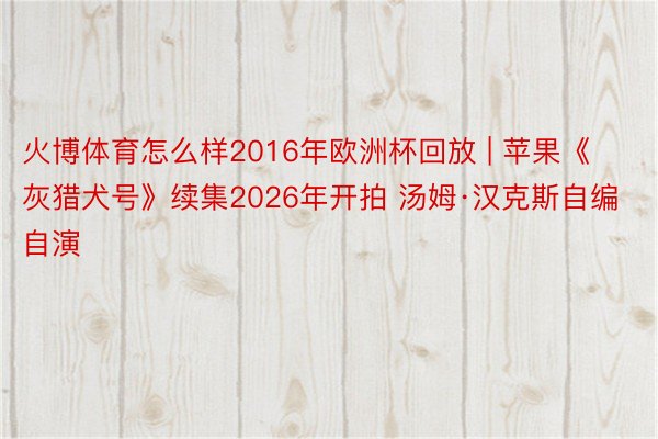 火博体育怎么样2016年欧洲杯回放 | 苹果《灰猎犬号》续集2026年开拍 汤姆·汉克斯自编自演